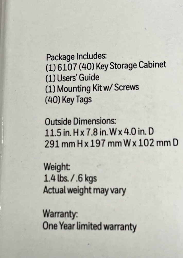 Honeywell 40 Key Storage Cabinet - Combination Lock