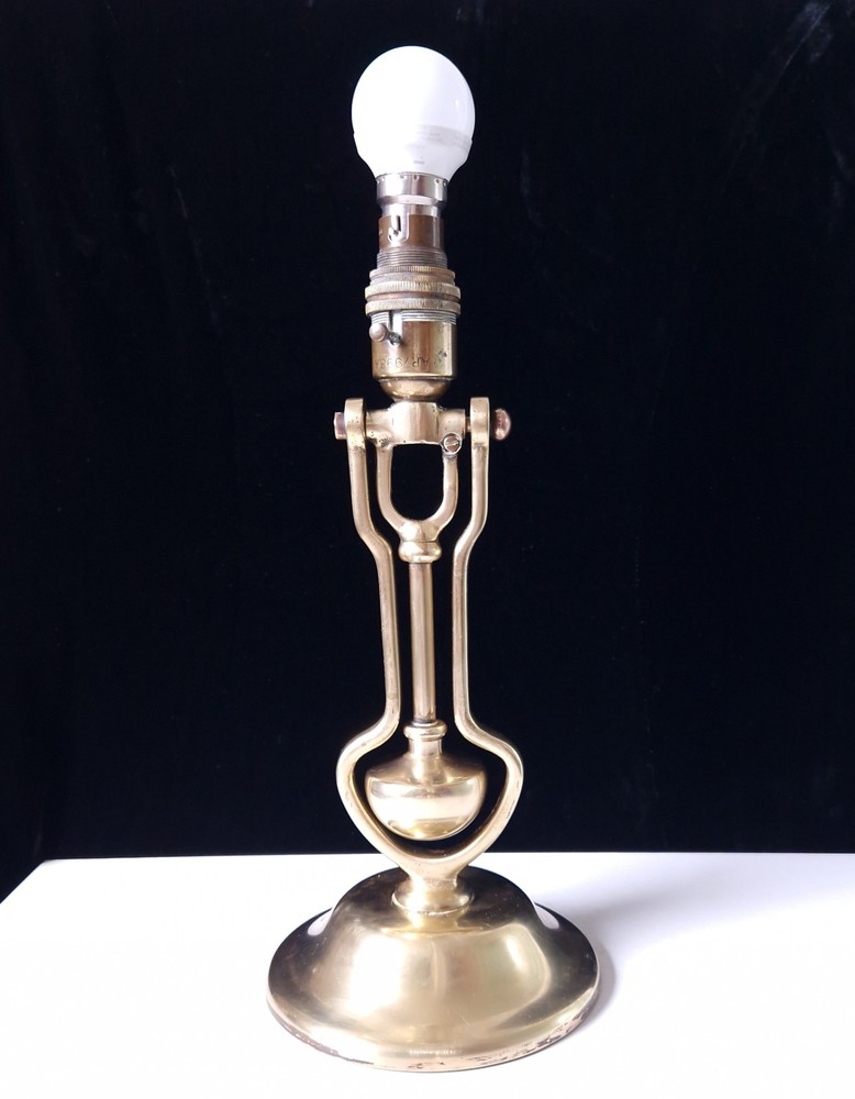 Antique Solid Brass Mariner's Electric Gimbal Wall/Table Lamp