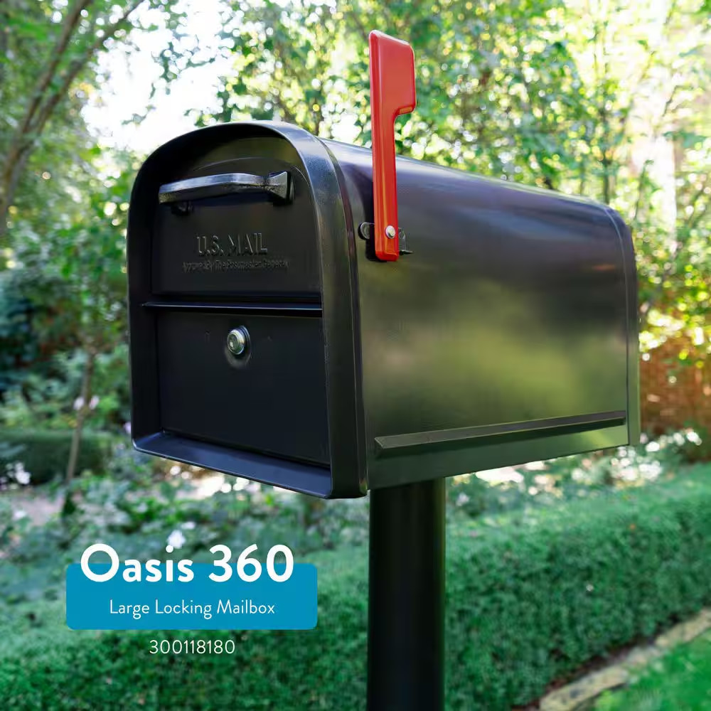 Pacifica In-Ground Steel Mailbox Post Black