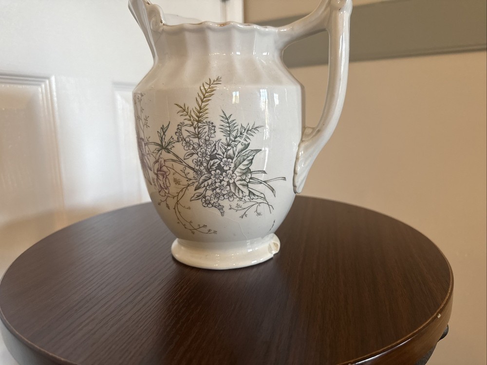 Vintage White Dakota Pottery Pitcher