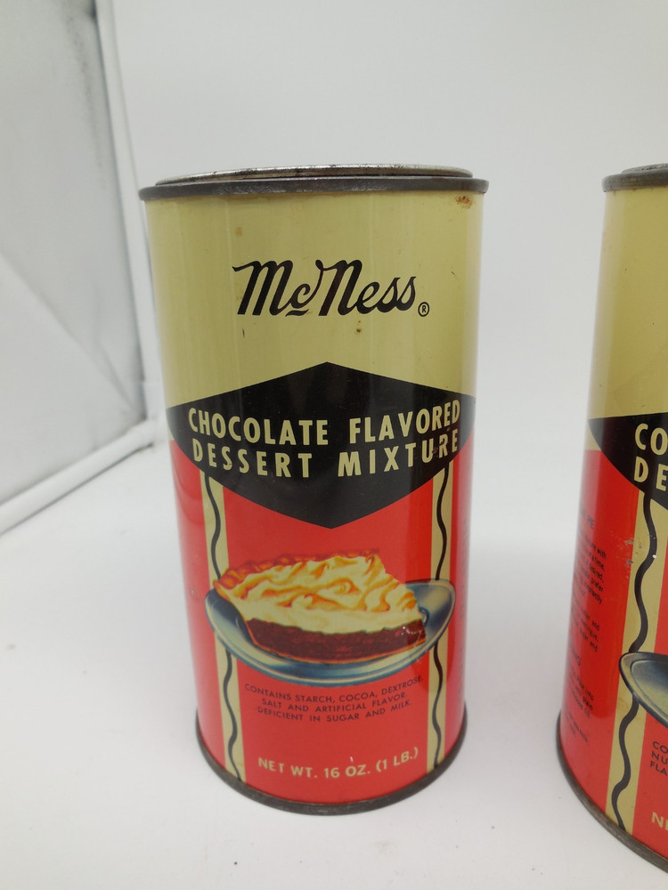 Vintage McNess Chocolate & Cocoanut Flavored Dessert Mixture Tin