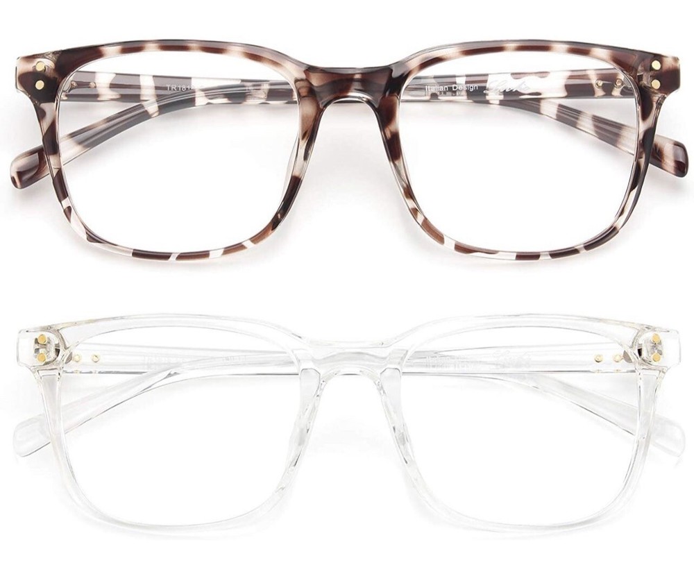 Blue Light Blocking Glasses Computer Gaming Square Nerd Eyeglasses