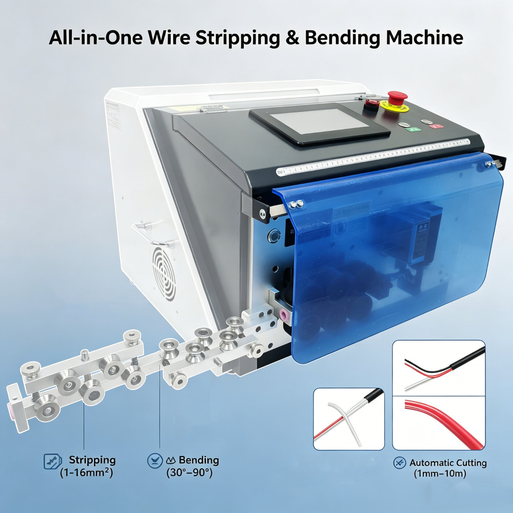 110V Automatic Wire Stripper & Bender Cable Stripping Range Multi-Angle Bending