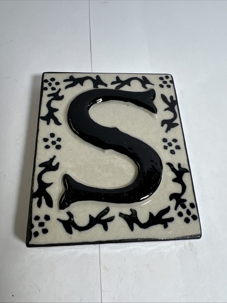 Decorative Ceramic Tile "S" Home Office Decor