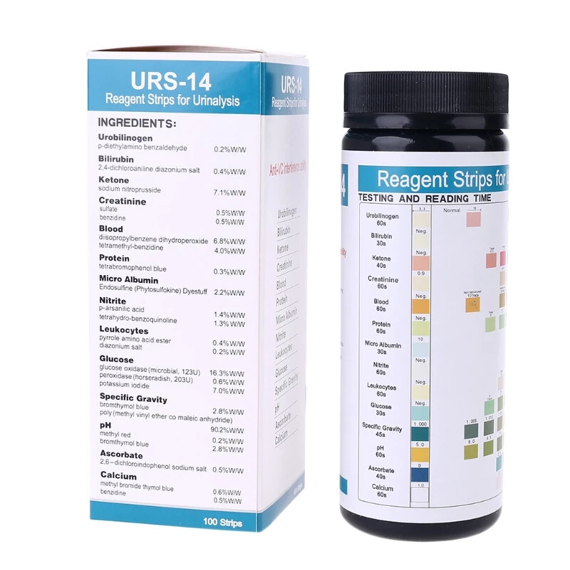 URS-14 Urinalysis Reagent Test Strips Protein PH Urine Test Strips 14 Parameters