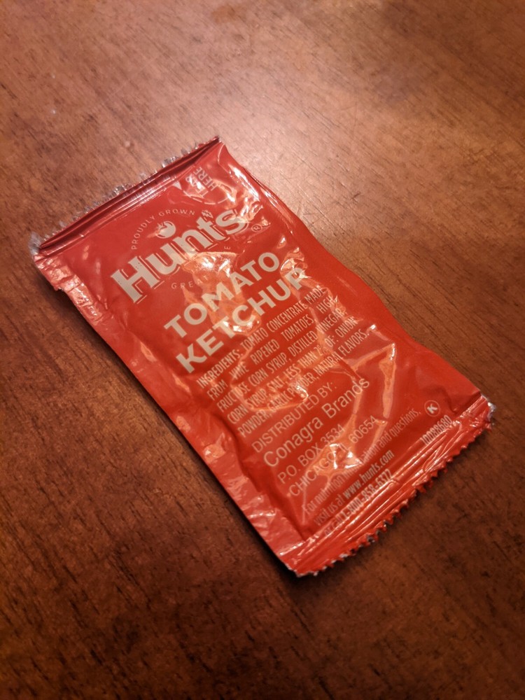 * RARE ERROR * Empty Sealed Hunts Ketchup Packet