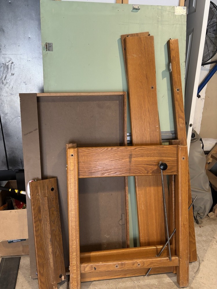 Mayline vintage Drafting Table 4 Post Solid Oak-wood