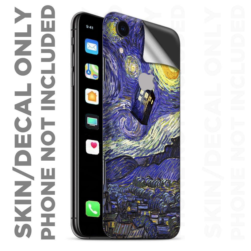 Skins Decal Wrap for Apple iPhone XR - Tardis Starry Night