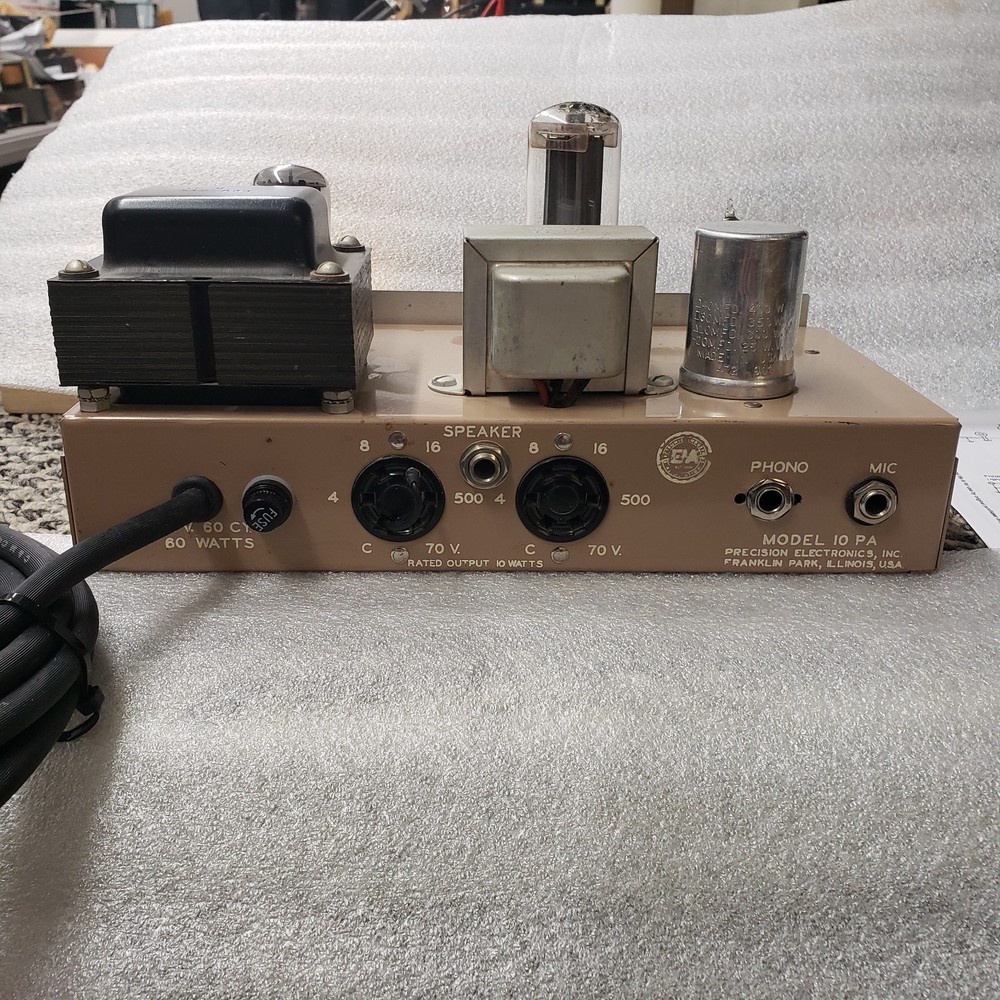 Precision Lafayette Model 10PA amplifier modified for HARP or Guitar