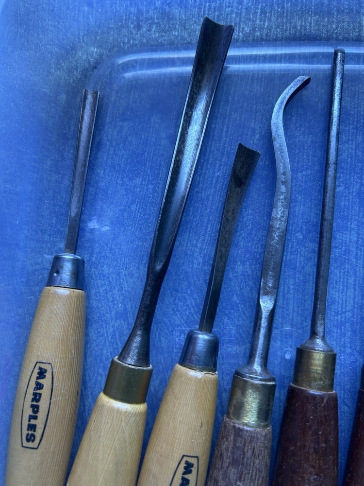 9 vintage Wood Carving Chisels Gouges Woodworking