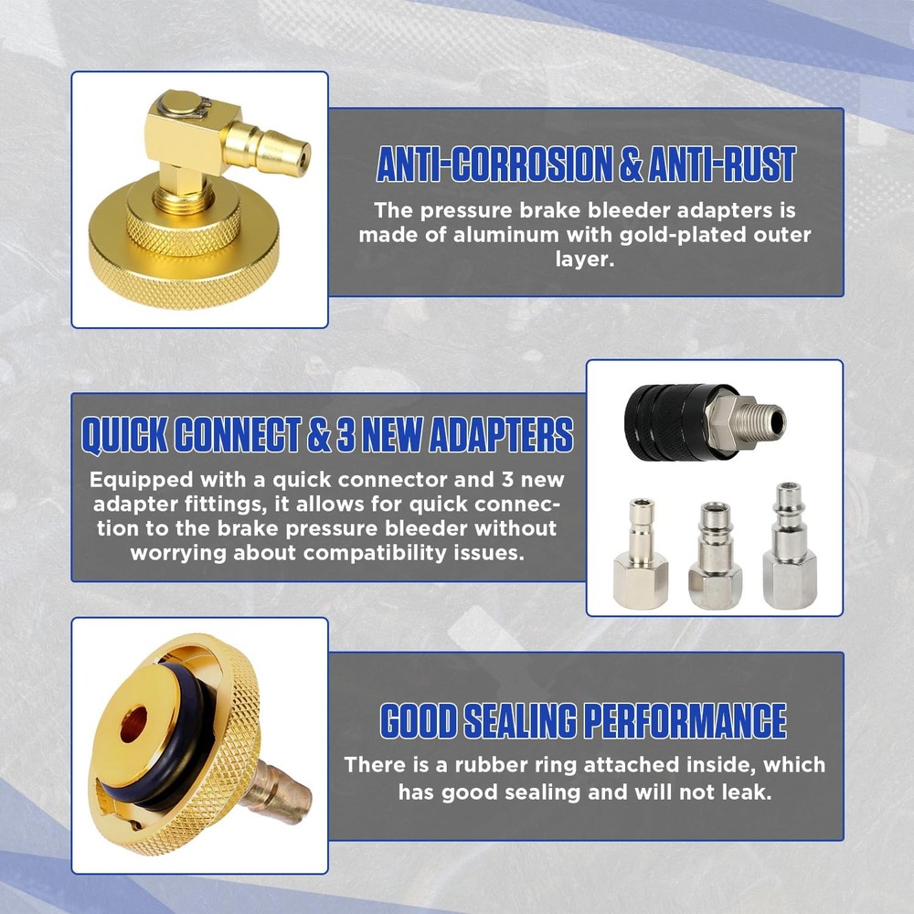 20PCS Brake Bleeder Adapter Kit Master Cylinder Multiple sizes