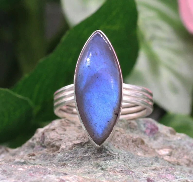 925 Silver Ring / Labradorite / Handmade Ring / Statement Ring /All Size SB-87