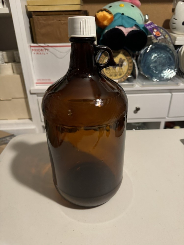 Amber Glass Jug Jar - Unknown Era