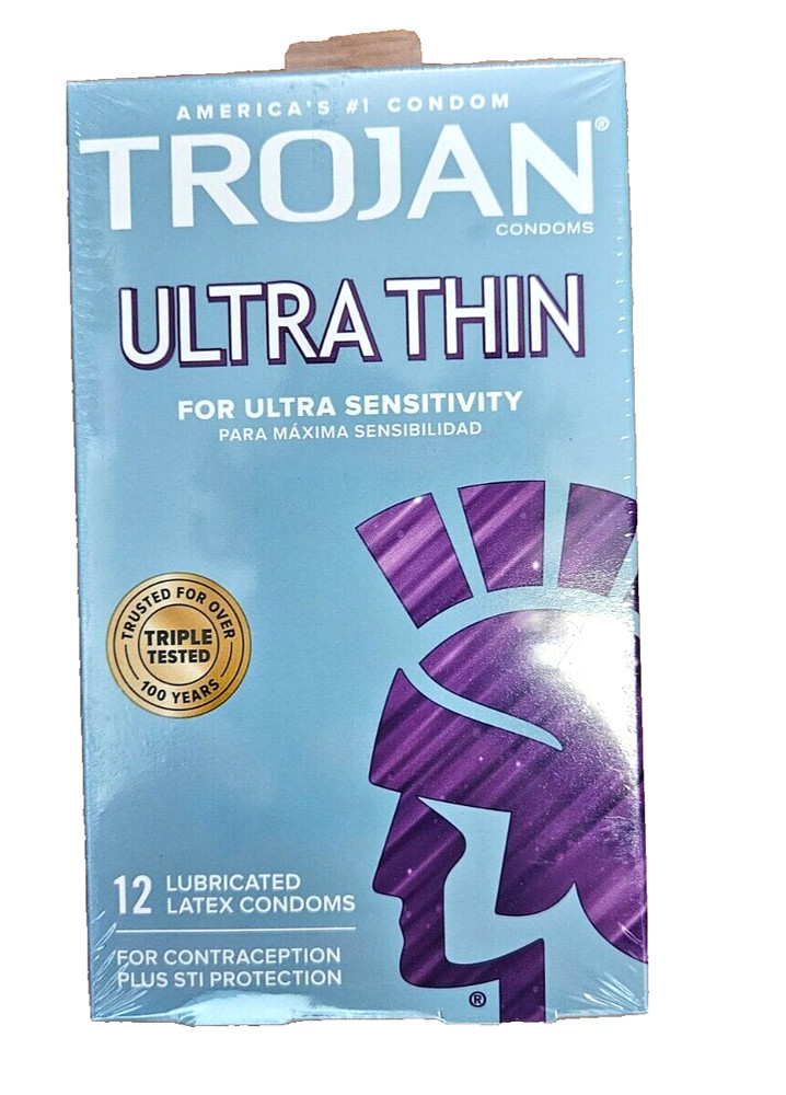Trojan Ultra Thin Condoms 12 ct Blue --