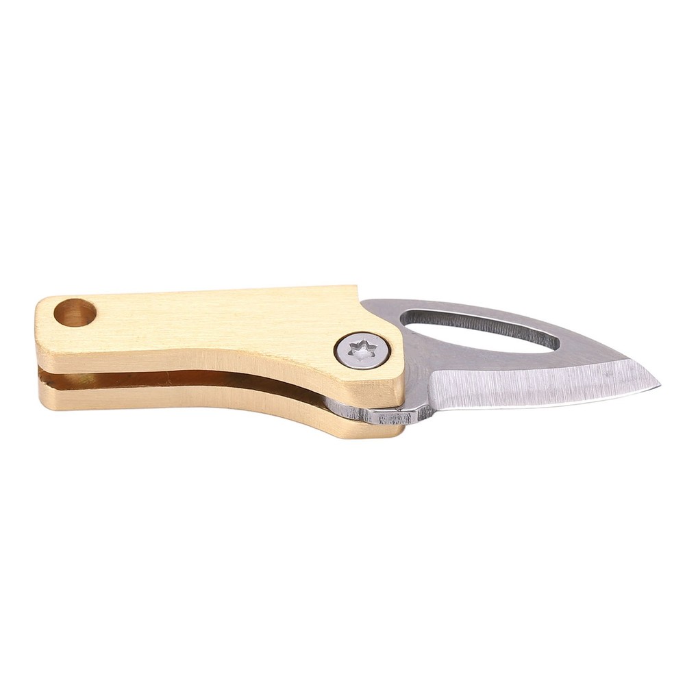 Brass Mini Knife Foldable Multifunction Keychain Tiny Knife For Package Openning