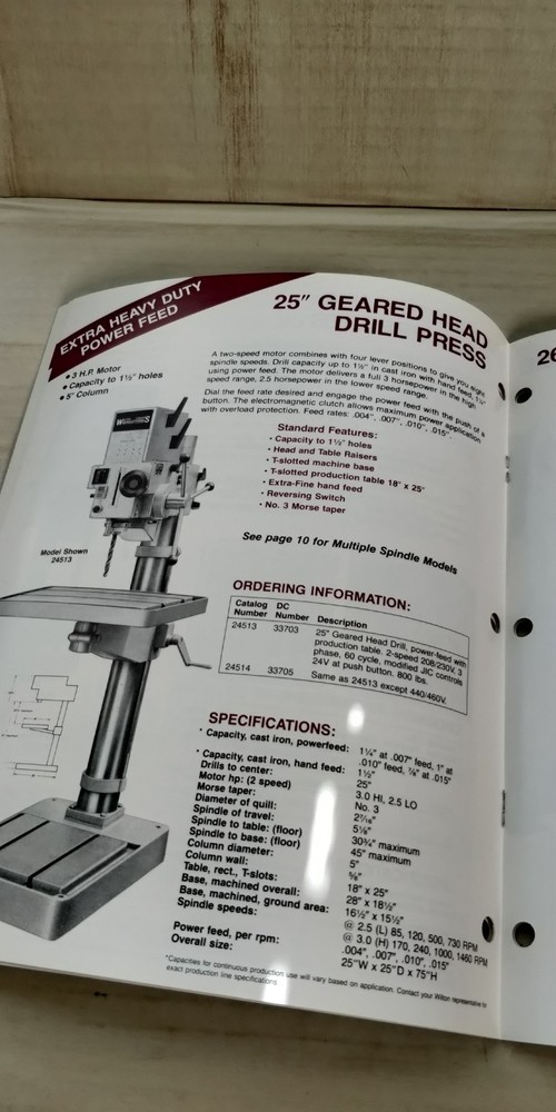 1986 WILTON geared head drill presses Catalog C2