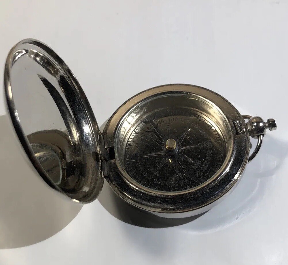 Compass Nautical Marine Pocket Chrome Polished Navigation Personalized