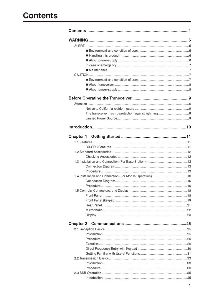 Alinco DX-SR8 Transceiver Instruction Manual Operating Guide Coil Bound