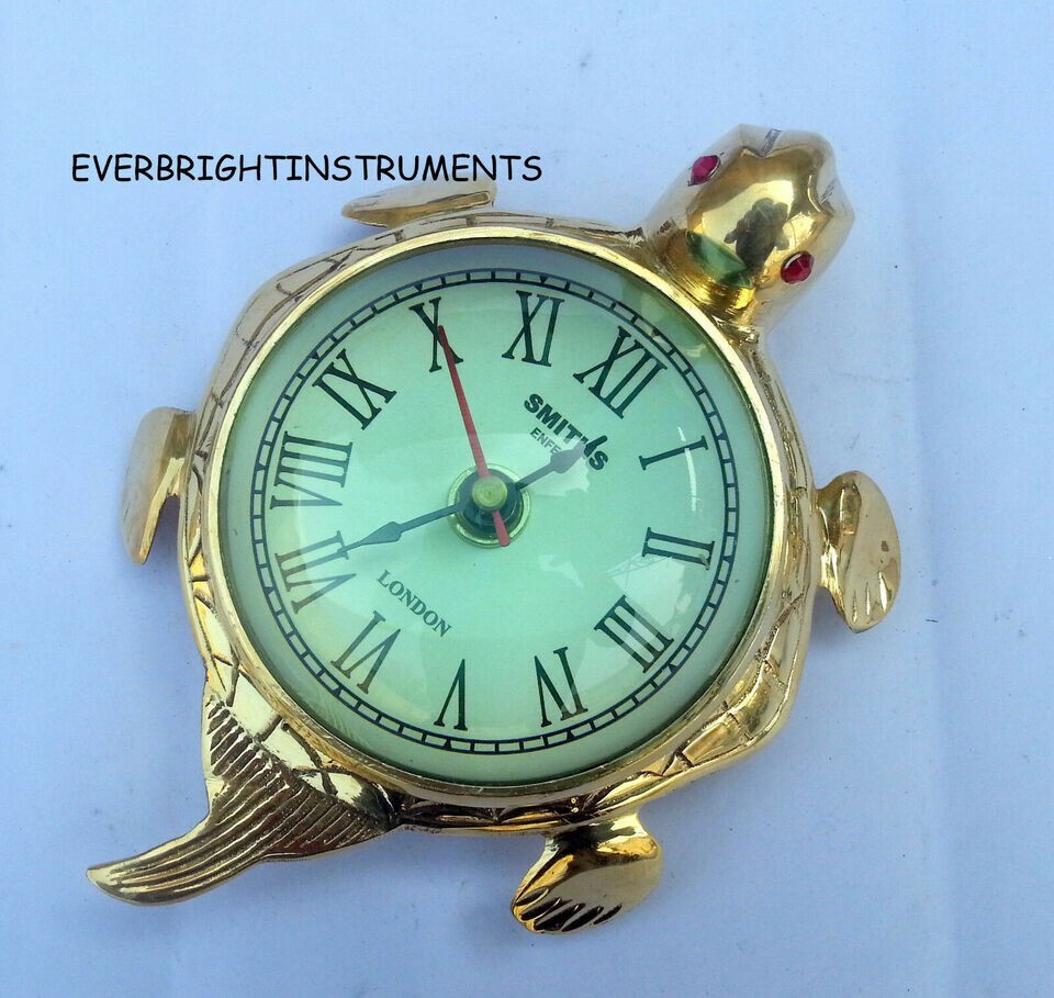 VINTAGE SOLID TURTLE Wall & Table Clock Handmade Animal Clock, Tortoise
