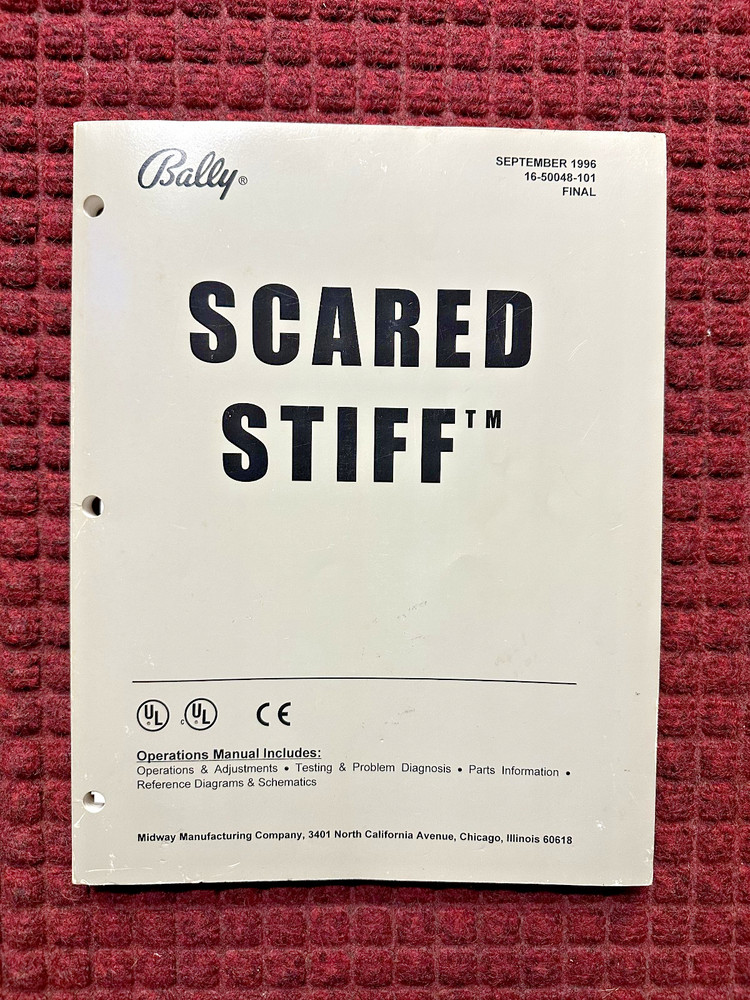 Bally Scared Stiff Pinball Manual - Original