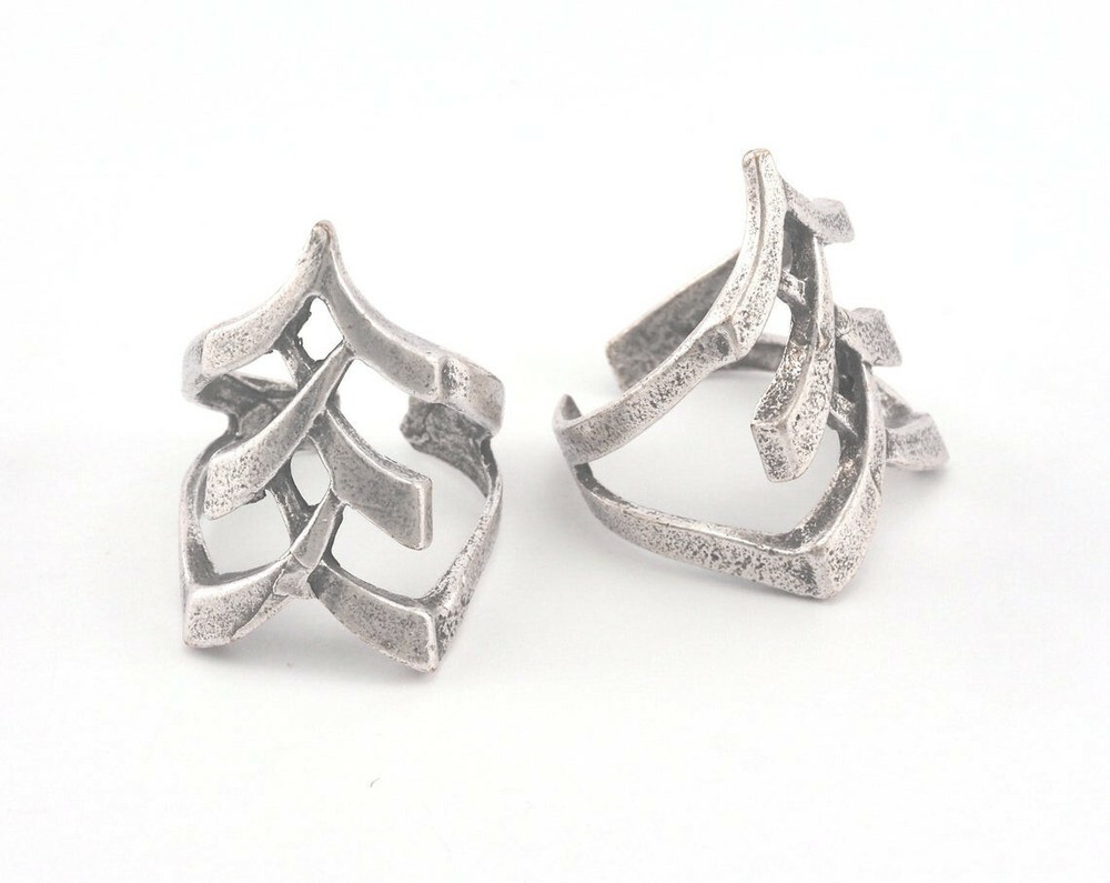 Adjustable Ring Antique Silver Plated brass 19mm 9US inner size ) 3686
