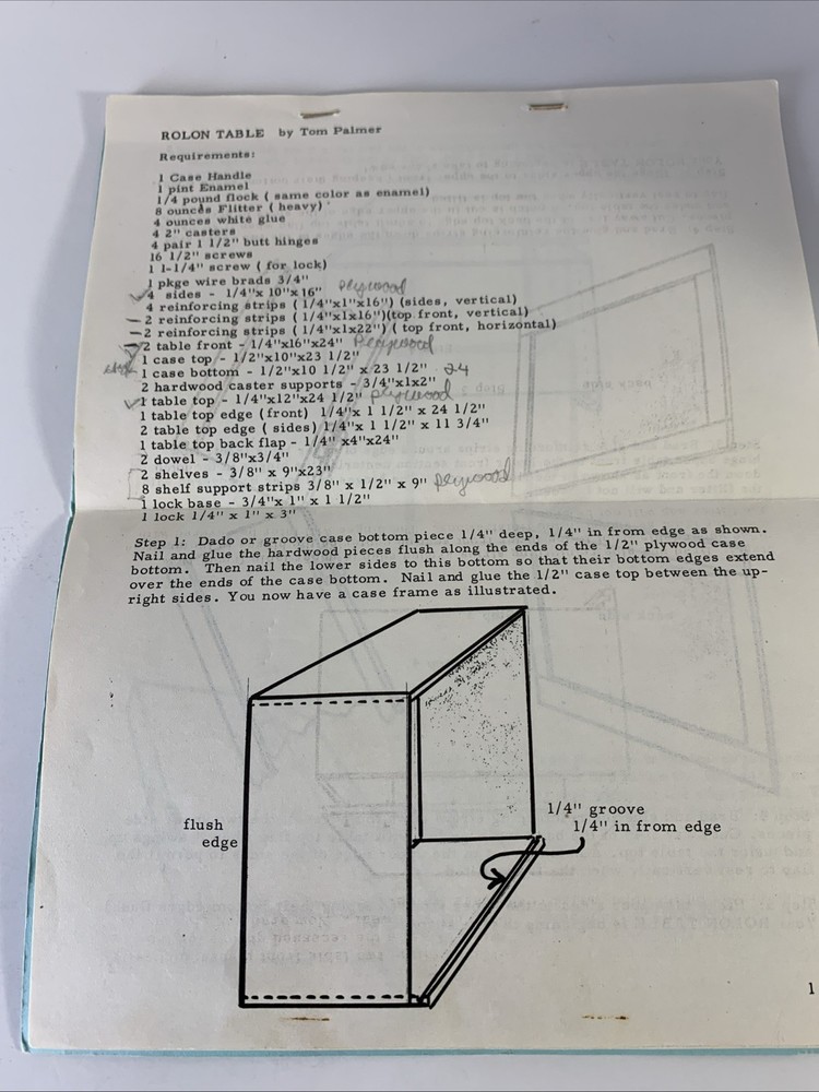 ROLON Table Plans Tom Palmer's great table Magic Prop Instructions