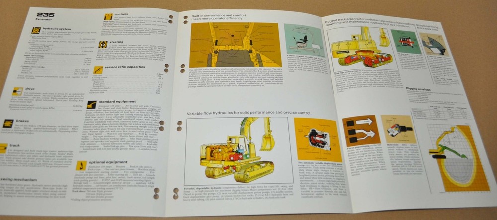 Caterpillar 235 Excavator Specification Brochure Prospekt