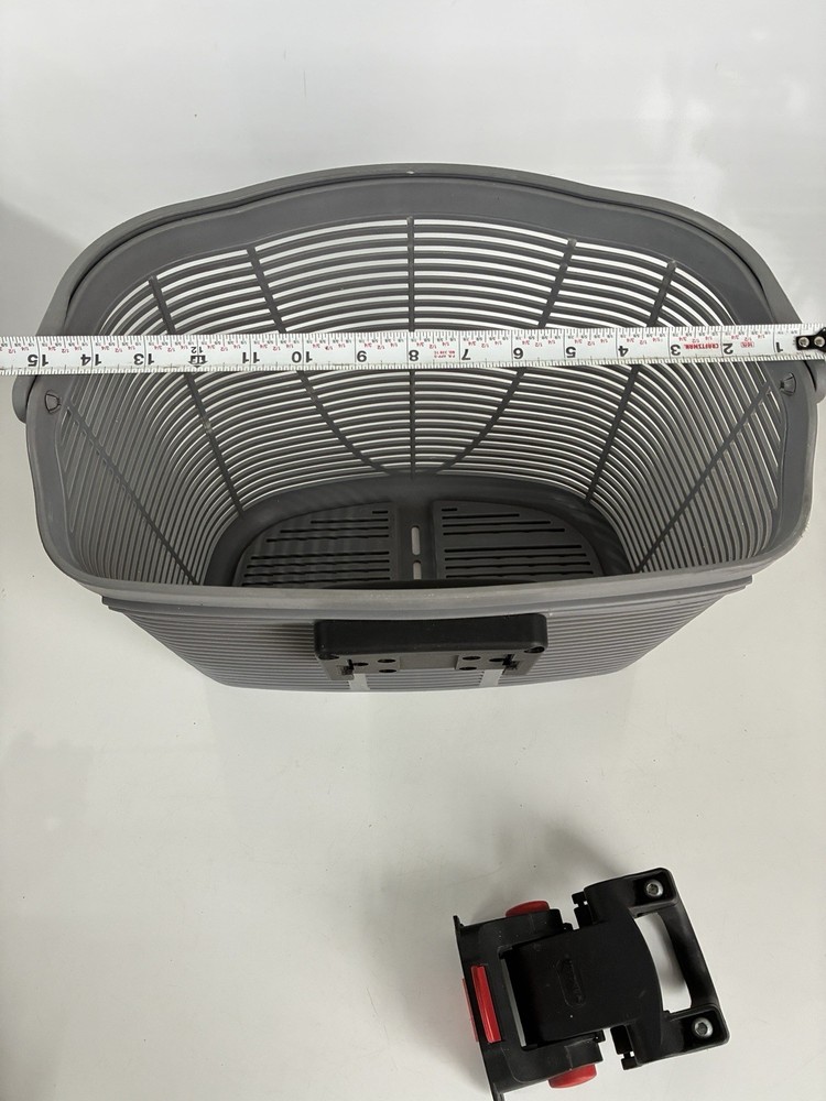 Flinger Grey Bike Basket With quick release adjustable mount system
