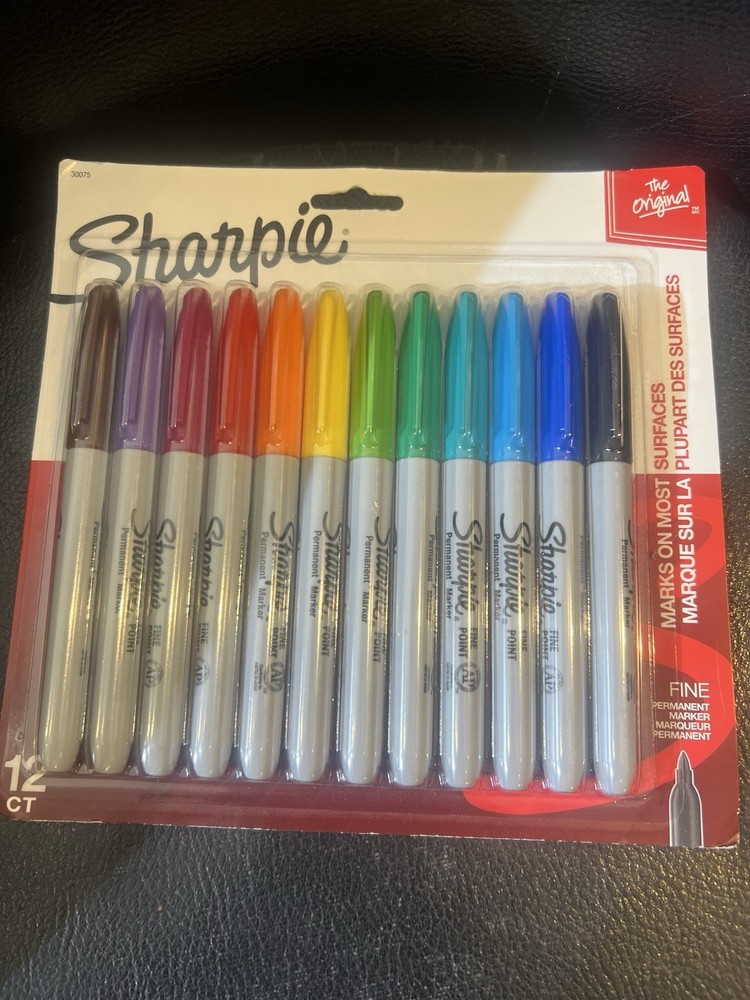 Sharpie Fine Point Permanent Marker, Assorted Colors, 12 count