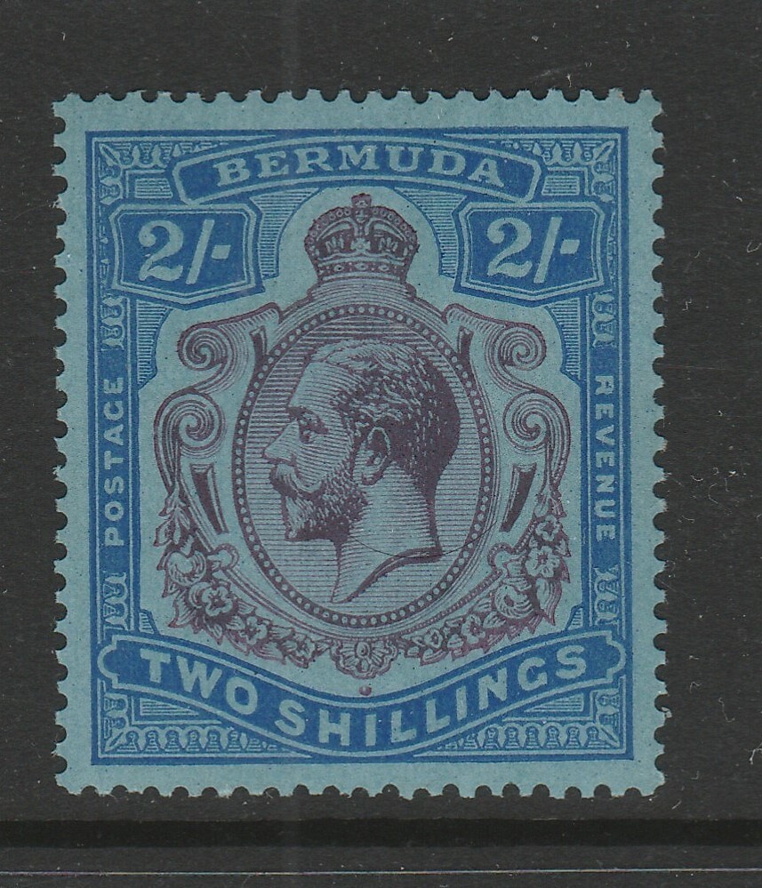 Bermuda 1924-32 2/- Purple & blue Mult Script CA SG 88g Mnh.