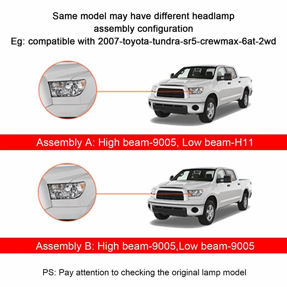 H7 + H7 LED Headlight KIT Combo Bulbs High Low Beam Super Bright White 10000K