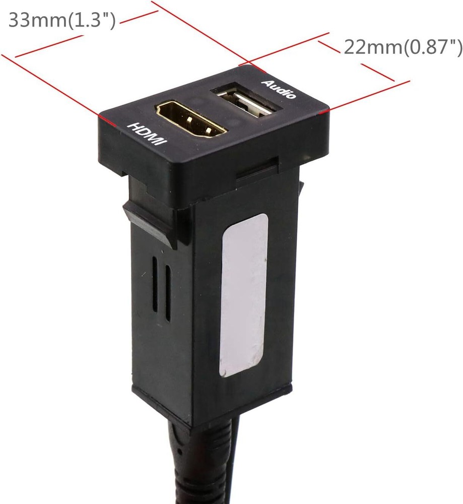 HDMI Socket Mount Cable +USB Audio Input Relay Use for 1.3*0.87inch
