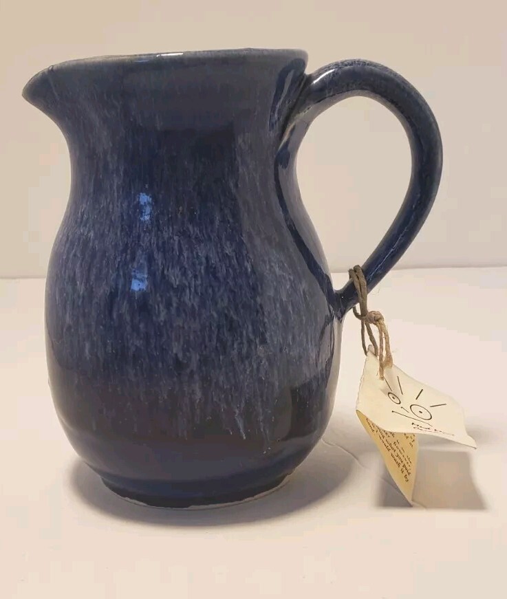Mud Man Blue 6" Ceramic Pitcher