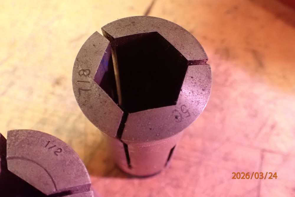 4 OLDER 5C COLLETS SQUARE HEX SHAPES