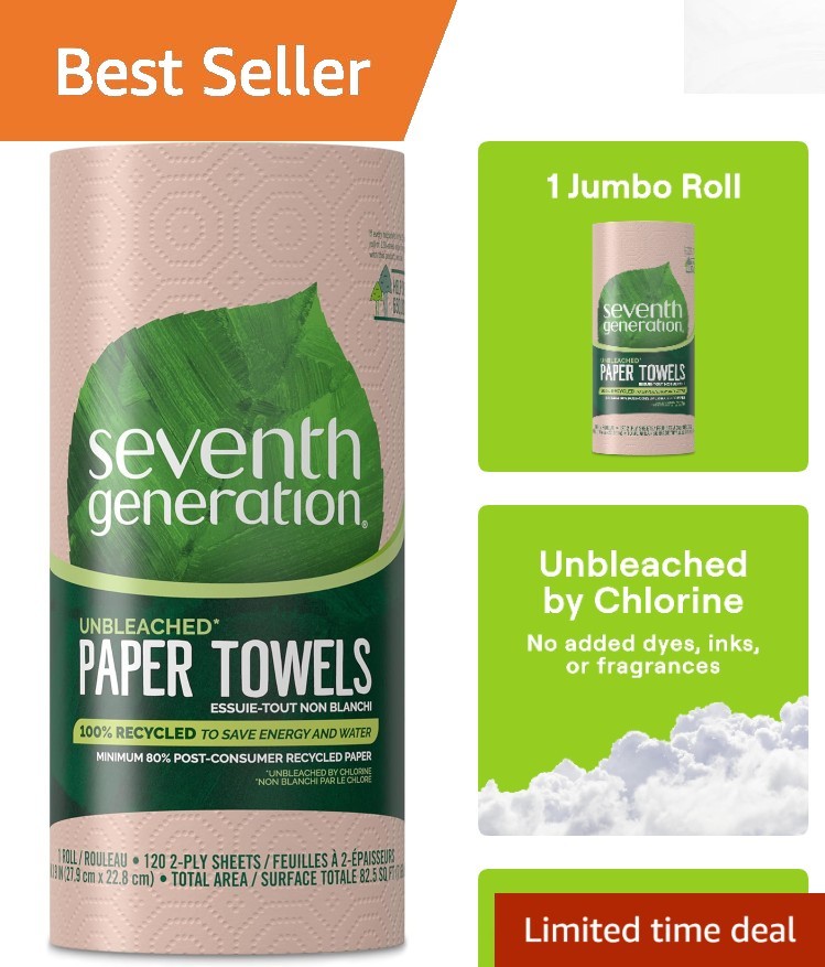 120 Count Seventh Generation Absorbent Paper Towels - Compostable & Eco-Friendly