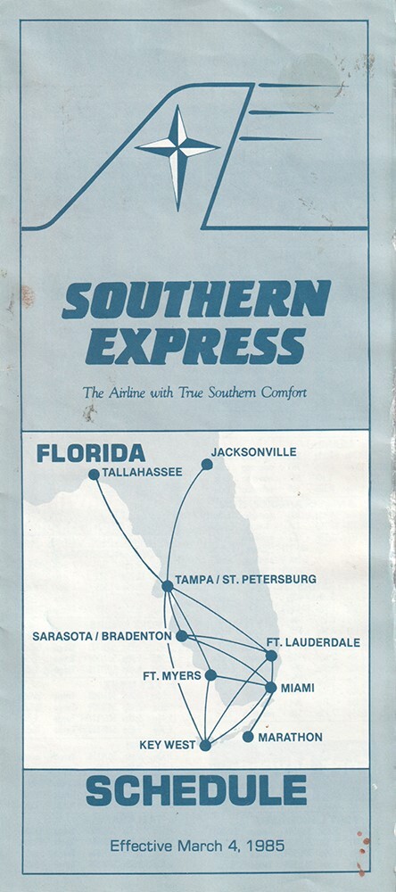 Southern Express timetable 1985/03/04
