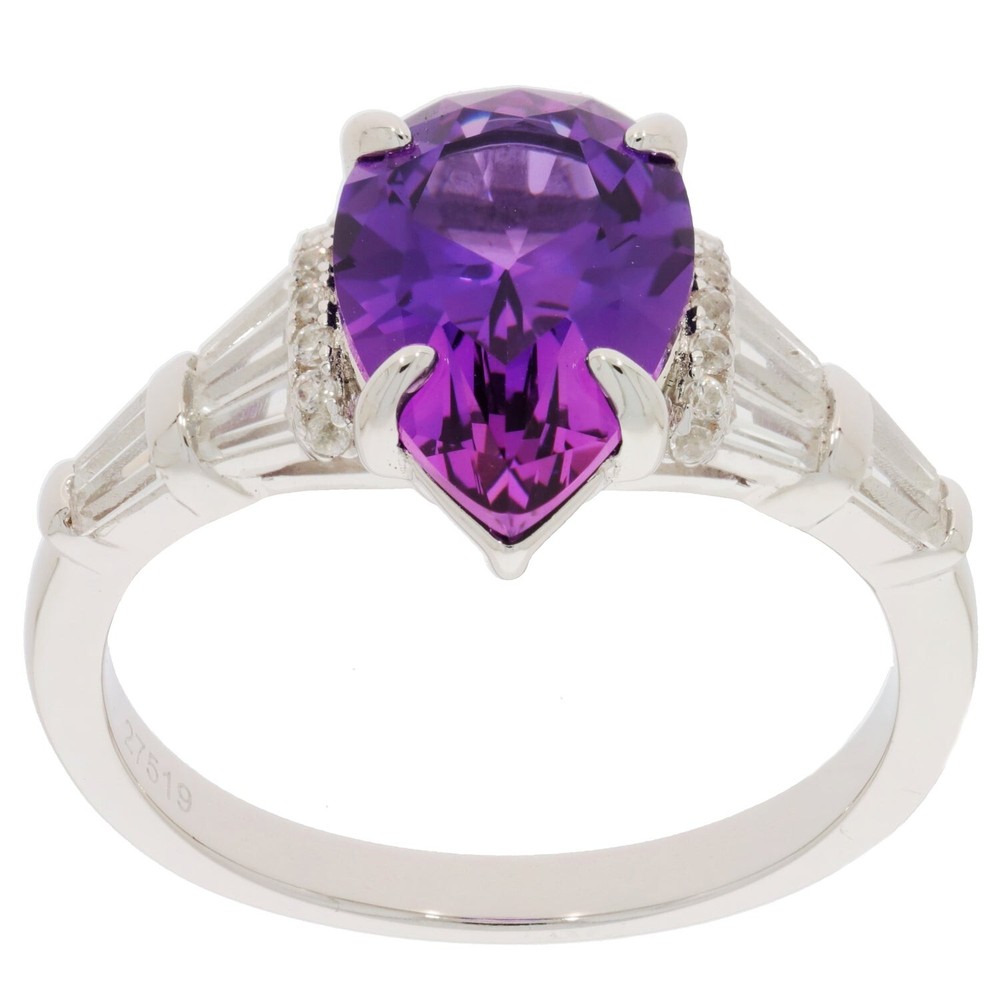 Sterling Silver Semi Mount Ring Setting Pear PE 12X8mm Accent Shank