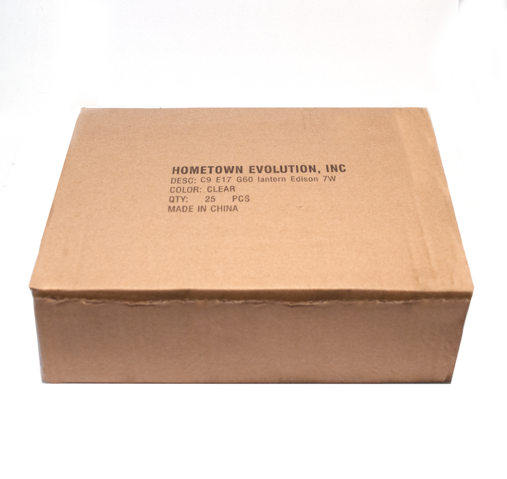Box of 25 G60 Lantern Edison 7W C9 E17 Vintage String Light Replacement Bulbs