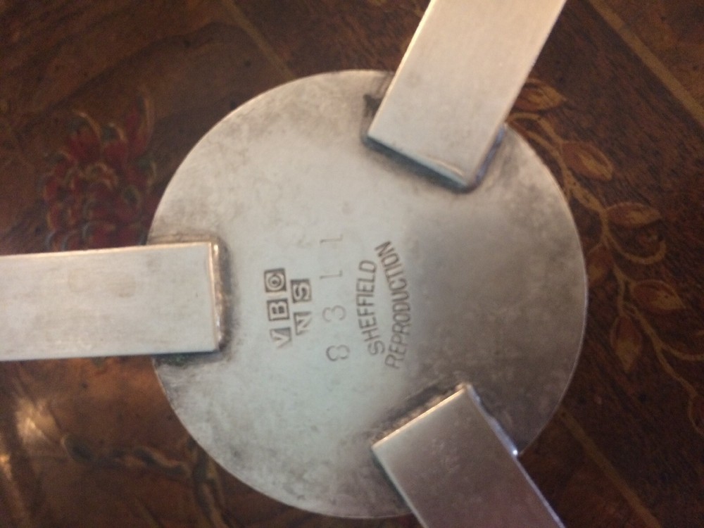 Sheffield Reproduction Silver Plated Serving Dish with Glass Insert and Handle