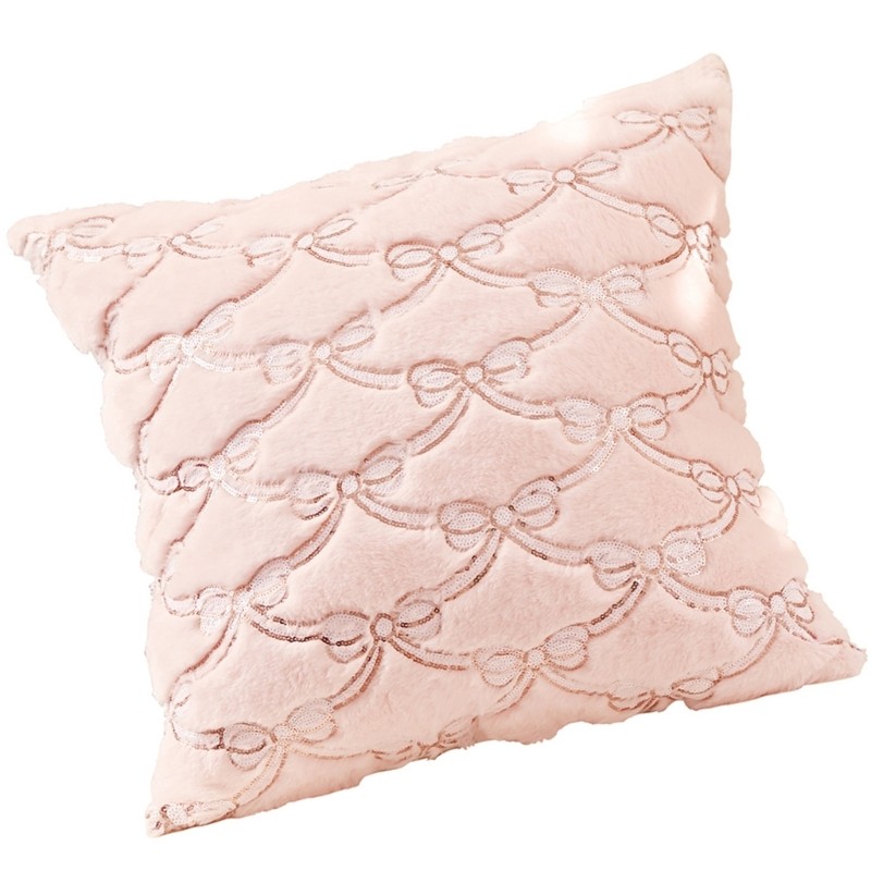 Sturdy Polyester Bed Pillowcase Features Double Bowknot Accent Designs
