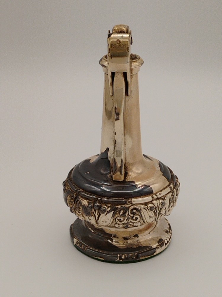 Vintage Ronson Decanter Silver Plated 4.5" Table Lighter, Untested