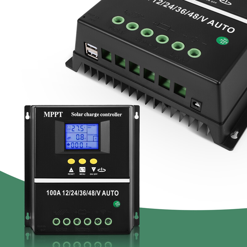 12/24V 60/80/100A MPPT Solar Charge Controller Panel Battery Regulator Dual USB