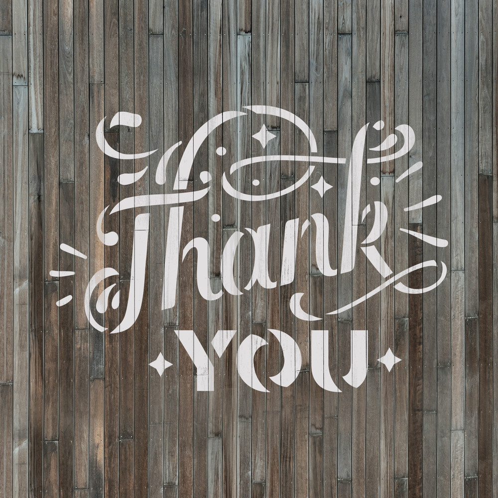 Thank You Stencil - Durable & Reusable Mylar Stencils