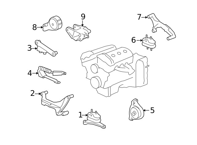Genuine GM Automatic Transmission Mount Bracket 25979409