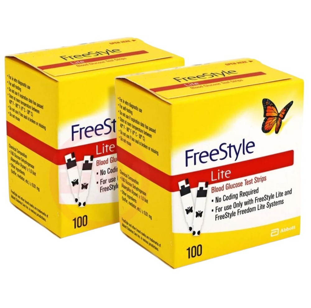 FreeStyle Lite Blood Glucose Test Strips 4 Boxes/400 Strips EXP 2026