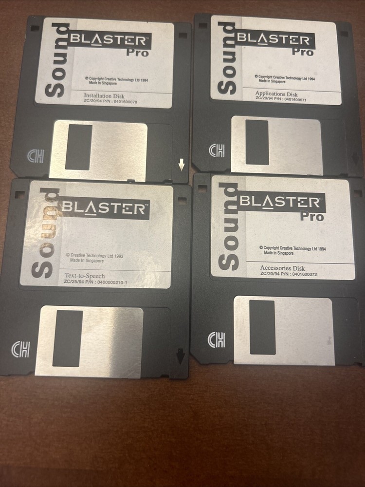 Sound Blaster Pro Software Diskettes 3.5” Creative Labs 1992
