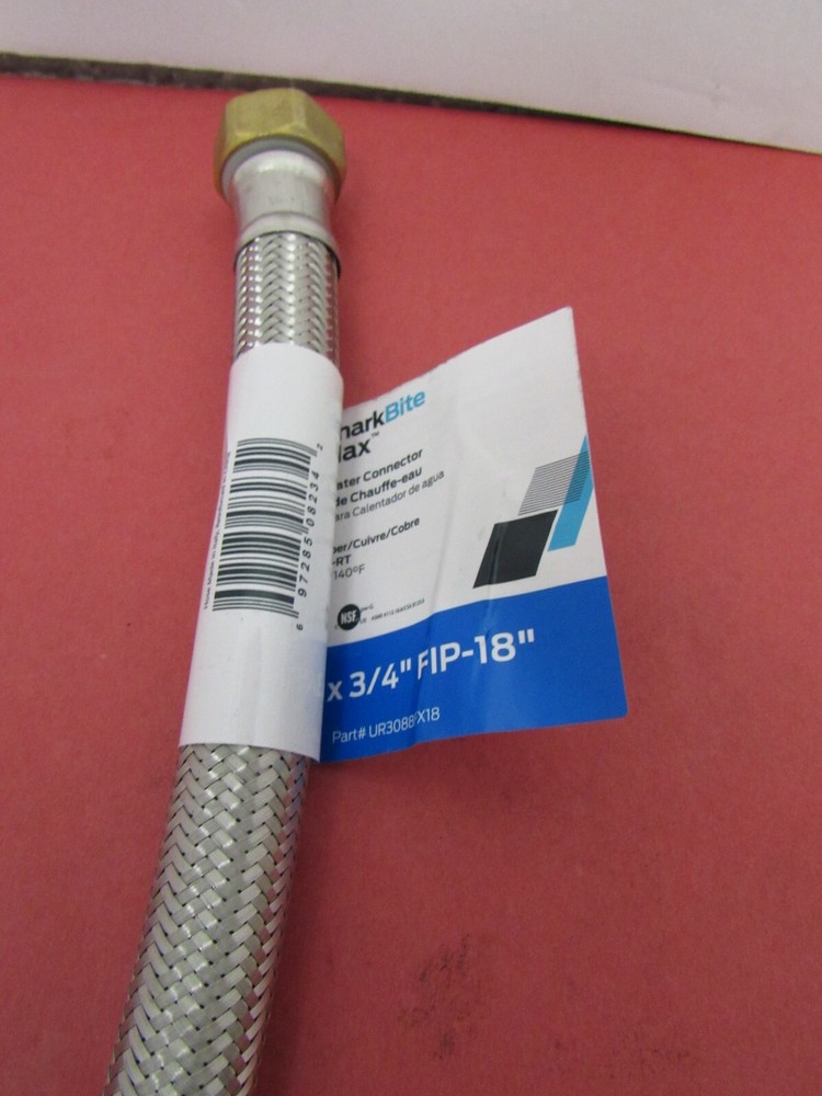 Sharkbite Water Heater Connector 3/4" X 3/4" Fip x 18" UR3088FX18