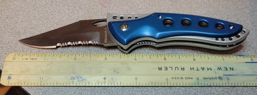 Maxam Folding Knife 8" Open 3" Serrated Blade
