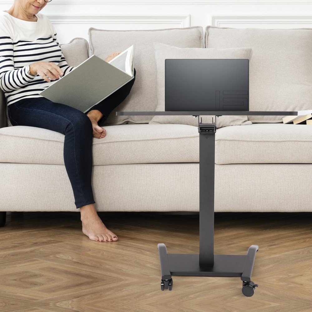 Rolling Desk Laptop Podium Desk Adjustable Standing Lifting Desk Computer Table