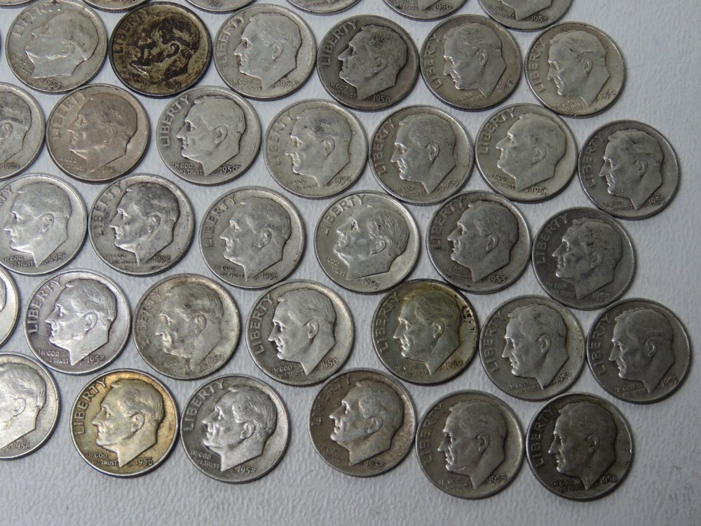 1960's Silver Dimes - 54 Count, 85.70 dwt
